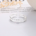wholesale S925 Sterling Silver Korean Style Da Dongmen Double-Layer Twist Hollow-Out Trendy Adjustable Ring-0-3