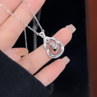 wholesale S925 Sterling Silver Lucky Gourd Pendant Necklace for Women, New Chinese Style Fu Lu National Fashion New High-End Sense Collarbone Chain-Fu Lu Ling Dong Gourd Necklace [Silver] >TL014761 Sterling Silver