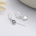 wholesale S925 Silver Asymmetric Fashionable Love Zircon Earrings with Ear Clasps in Japanese and Korean Fresh Style-0-0