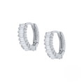 wholesale S925 Sterling Silver Ins Hoop Earrings With Rectangular Zircon, Women's Fashion Earrings-0-6