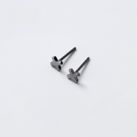 wholesale S925 silver earrings for women, cross design, black crossed trendy artistic style earrings E3021-A pair of s925 silver