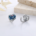 wholesale S925 Sterling Silver Retro Enamel Cloisonné with Lotus Resin Drop Ear Clips Ethnic Trendy Earrings-0-1