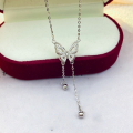 wholesale S925 Metal Fashion Dream Butterfly Tassel Elegant Butterfly Necklace Sweet Temperament Niche Design Advanced Versatile Gift Jewelry-0-1