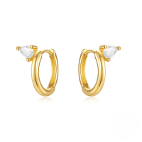 wholesale S925 Sterling Silver Enamel Ins Style Love Teardrop Super Sparkly Zircon Inlaid Hoop Ear Clasp Earrings-Gold#3 925 Silver