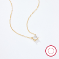 wholesale S925 Sterling Silver Minimalist and Sophisticated Women's Collarbone Necklace with Colored Square Zirconia Pendant, Cross-Border Hot-Sale Jewelry-0-5