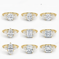 wholesale 18k Gold, Platinum, 9k/10k/14k Gold Light Luxury High-End Moissanite 1 Carat Engagement Ring Setting-0-0