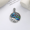 wholesale Silver S990 metal retro resin lotus dragonfly pendant with rotating back scripture inscription creative design in Chinese national style-0-0