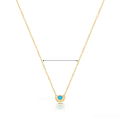 wholesale 925 Sterling Silver Turquoise Necklace, Small and Exquisite Retro Women's Collarbone Chain, European and American Fashion Cross-Border Jewelry-0-4