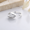 wholesale S925 Sterling Silver Creative Unique Design Geometric Irregular Open Ring Small Niche Women's Index Finger Ring-0-1