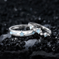 wholesale S925 Sterling Silver Adjustable Couple Rings for Women Small Meteor Puzzle Fluorescent Minimalist Wholesale-0-0