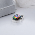 wholesale S925 sterling silver retro fashion trendy Euro-American aurora color zircon accessories material pendant-0-1