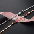 wholesale S925 Silver Zircon Heart Bracelet, Korean Style Fashion Minimalist Ladies Jewelry Wholesale from Source Factory-0-0