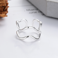 wholesale S925 silver fashion Korean-style irregular minimalist trendy versatile open ring-0-1