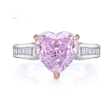 wholesale 925 Silver New Style 11*11 Heart-Shaped Pink Diamond High-Carbon Diamond Ring Fashion Minimalist Ring Band-0-0