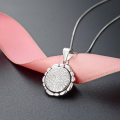 wholesale S925 silver rhinestone minimalist fashion pendant, Korean-style round drip enamel necklace for women-0-0