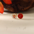 wholesale Gold-plated 925 ancient silver enamel Buddha through-hole Shan Gui coin spacer bead Yunyun lucky bead DIY bracelet cord accessory-0-9