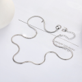 wholesale S925 Sterling Silver Trendy Commuting Versatile Design Flat Snake Chain Necklace Can Be Paired with Collarbone Chain-0-1