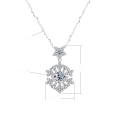 wholesale S925 Sterling Silver Cross-Border New Colorful Moissanite Snowflake Pendant with Advanced Design Sense Collarbone Chain Christmas Gift-0-15
