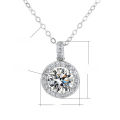 wholesale S925 Sterling Silver Cross-Border Exaggerated Large-Size 10ct Round Moissanite Pendant Necklace for Women, Collarbone Chain-0-15