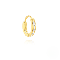 wholesale S925 Sterling Silver Classic Light Luxury Square Zircon Ear Hoops, Hot-selling Niche。-Single gold-7MM