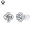 wholesale S925 Sterling Silver Mosaic Stone Flower Earrings New Fashion Trend Floral Ear Accessories Internet Popular Hot-Selling Light Luxury High-End Sense Ear Studs-0-4