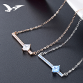 wholesale S925 silver Korean fashion minimalist and unique necklace, trendy new style with zircon inlay, creative collarbone chain pendant wholesale-0-0