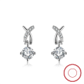 wholesale S925 Sterling Silver Earrings with White Zircon, Korean Style Slimming Earrings, Direct Factory Wholesale-0-0