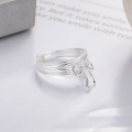 wholesale S925 Sterling Silver Bow Ribbon Ring, Adjustable Index Finger Ring, Niche, High-End Feel, Live Streaming Hit-0-2
