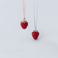 wholesale S925 silver nalan women's Korean-style simple and sweet strawberry necklace, fresh and elegant collarbone chain D5400-0-2