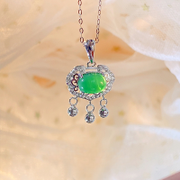 wholesale S925 Sterling Silver Auspicious Cloud Ruyi Peace Lock Pendant Necklace for Women, New Chinese Style, Simple Agate Drop Collarbone Chain-Matching sterling silver necklace/approximately 1.4g&gt;XL000155-2 sterling silver