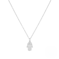 wholesale S925 Sterling Silver Evil Hand Inlaid with Diamond Women's Pendant Necklace,Ins。-0-6