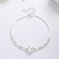wholesale S925 Sterling Silver Crushed Silver Spliced Bamboo Pearl Necklace Bracelet, Trendy and Elegant Accessory with a Refined Style-0-2