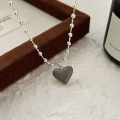 wholesale S925 Sterling Silver Korean Style Minimalist Fashion Luxury Designed Drip Enamel Heart Pendant Collarbone Chain-0-5
