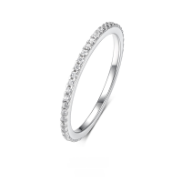 wholesale 925 Sterling Silver Ring, Niche Luxury High-End Ring with Inlaid 5A Zircon, Ins-Style Ring for Cross-Border-Platinum 14.5