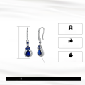 wholesale S925 Sterling Silver with Synthetic Sapphire Romantic and Versatile Women's Earrings-0-1