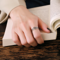 wholesale S925 Sterling Silver Woven Wrapped Ring Fashion Unique Niche Design Ins Trendy Punk Index Finger Ring for Women-0-3