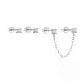 wholesale 925 Sterling Silver Chain Tassel Diamond Earring Set, Trendy and Versatile-0-6