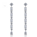 wholesale Sterling Silver New High Carbon Diamond Tassel Teardrop Earrings for Women Fashion Long Drop Earrings-0-0