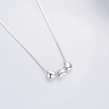 wholesale S925 Sterling Silver Korean-style Minimalist Heart-shaped Link Necklace Trendy and Versatile Design Collarbone Chain-0-2