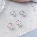 wholesale S925 Sterling Silver Fashion Freshwater Pearl Ear Clasp, Liu Yifei Same Style Hoop Earrings Classic Circle Pure Silver Jewelry-0-0