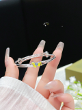 wholesale 999 Sterling Silver Bow Middle-to-Older Children's Bracelet for Girls, Elementary School Kids, Silver Jewelry, Single Piece-0-32