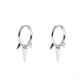wholesale S925 Sterling Silver Geometric Smooth Rivet Circle Ear Clasp,ins-0-4