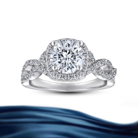 wholesale S925 silver wholesale cross-border European and American classic princess square light luxury pure silver ring women ring-Platinum Beauty No. 5