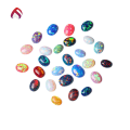 wholesale Metal material, synthetic opal OPAL oval egg-shaped wish hot-selling synthetic opal earring pendant inlay matching stone-0-0