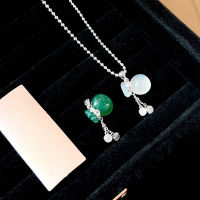 wholesale S925 Sterling Silver Lucky Bag Necklace for Women, Versatile New Chinese Style Pendant, Luxury National Trend Gemstone Choker Collarbone Chain-Sterling silver cross necklace/approx. 1.4g&gt;XL000155-2