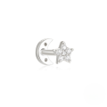 wholesale S925 Sterling Silver Marquise Crown Double-sided Threaded Cartilage Earring With Zircon-0-23
