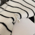 wholesale 925 Sterling Silver Brushed Smiley Ring Smiling Expression Cute Adjustable Ring Niche Design High-End Ins Pinky Ring-0-3