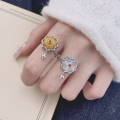 wholesale S925 Sterling Silver Retro Antique Beeswax Stone Lotus Six-Character Mantra Rotatable Flexible Adjustable Ring-0-3