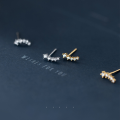 wholesale S925 Sterling Silver Arc-shaped Diamond Inlaid Sweet Row of Diamonds Small and Delicate Earrings for Women, Korean Style Fresh and Minimalist G8535-0-2