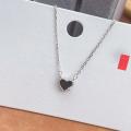 wholesale S925 Sterling Silver Agate Small Heart Necklace, Fashionable, Luxurious, Minimalist, Niche Design, Versatile Choker-0-7